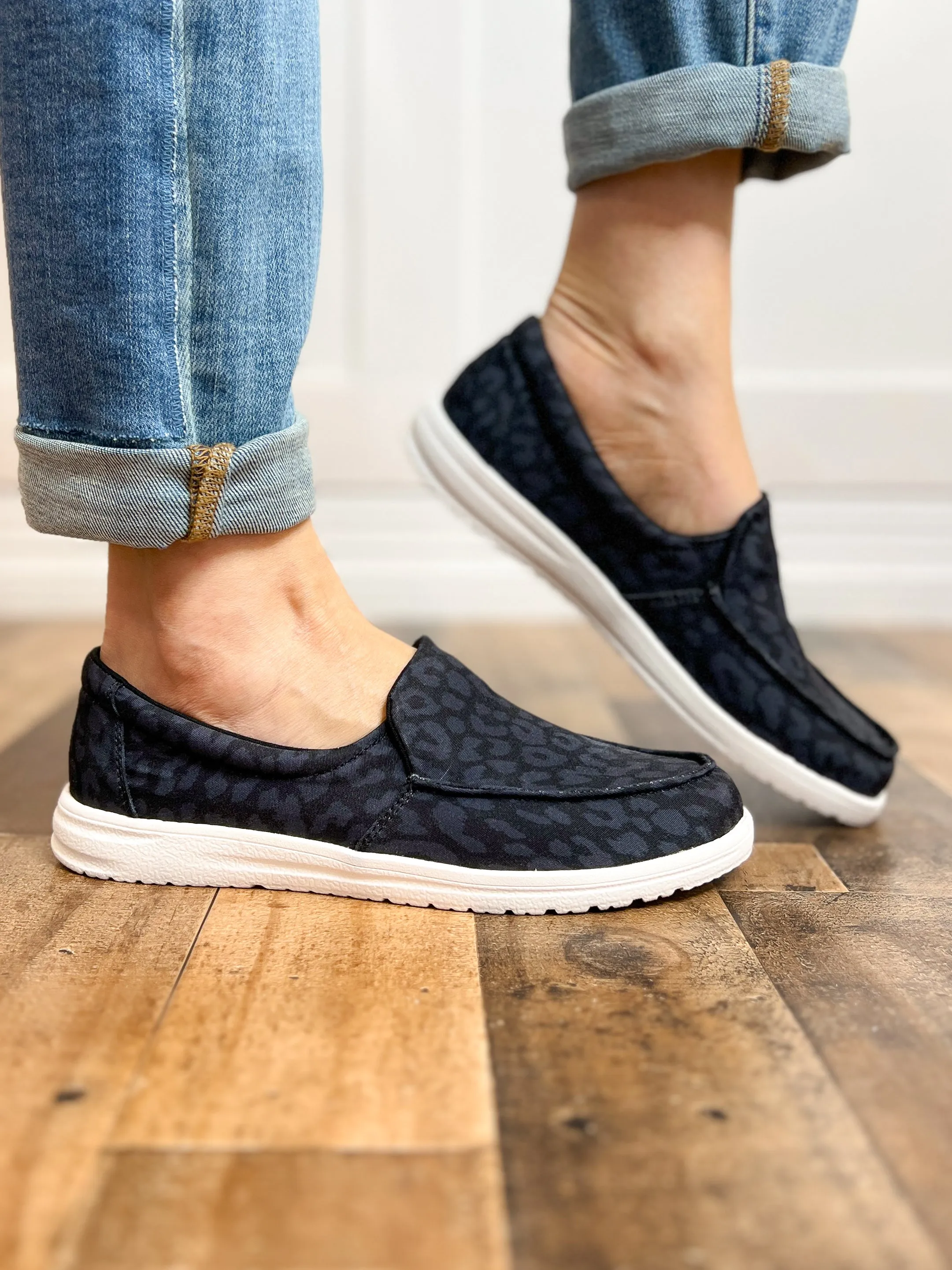 Maya Slip On Tennis Shoes in Black