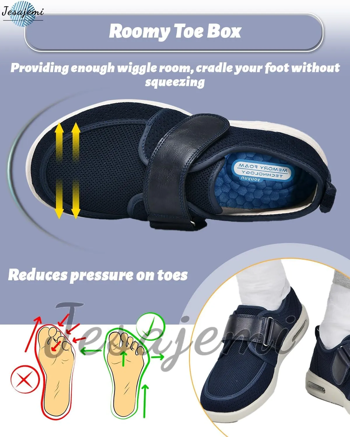 Medical Shoes for Swollen Feet Men Lightweight Slip on Trainers Running Walking Loafer Slip On Sneakers