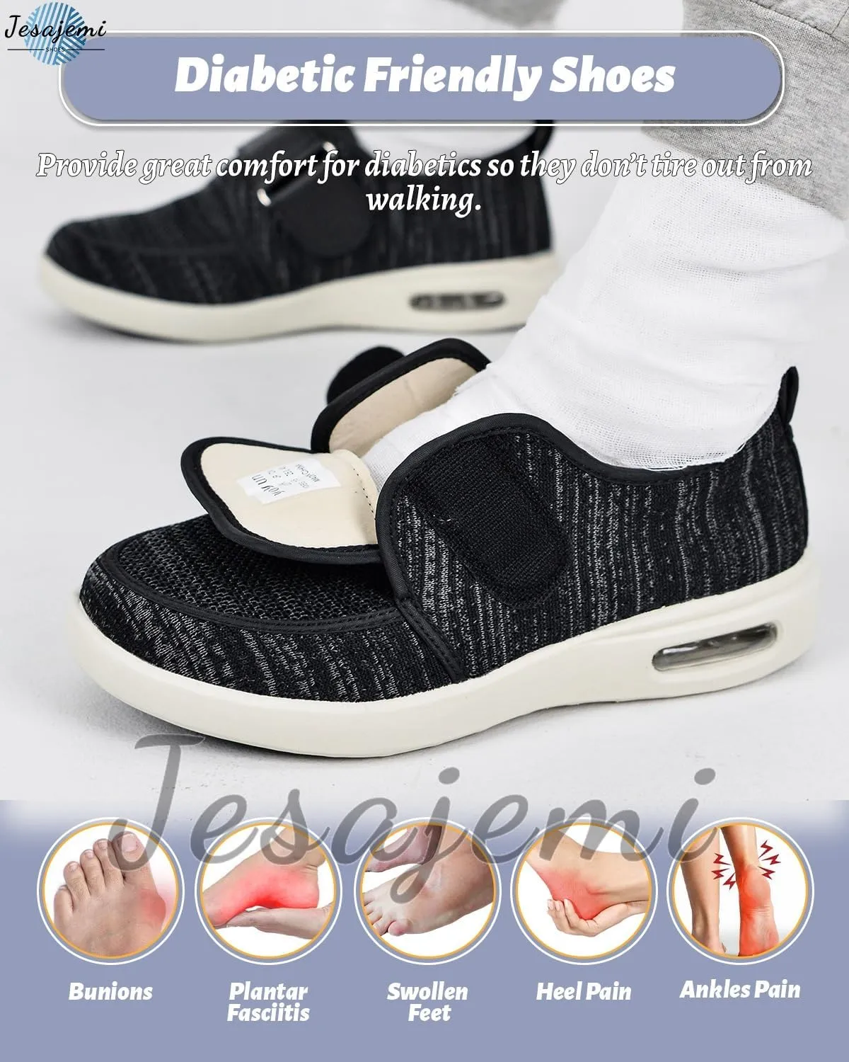 Medical Shoes for Swollen Feet Men Lightweight Slip on Trainers Running Walking Loafer Slip On Sneakers