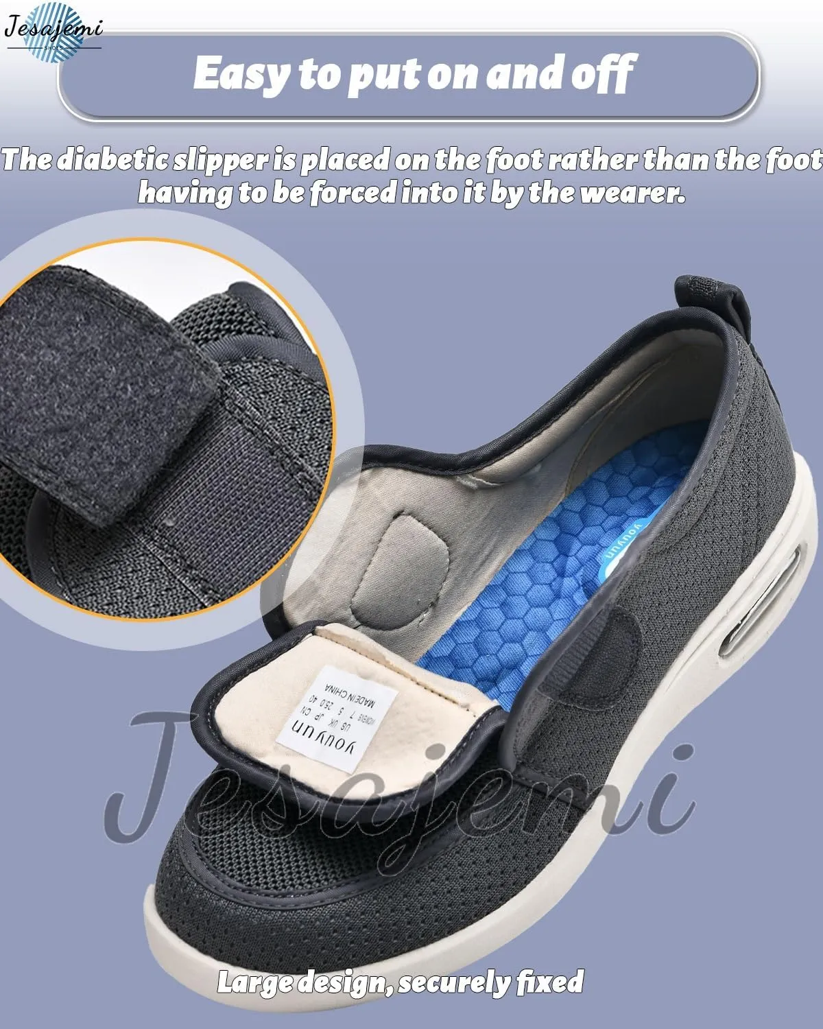Medical Shoes for Swollen Feet Men Lightweight Slip on Trainers Running Walking Loafer Slip On Sneakers
