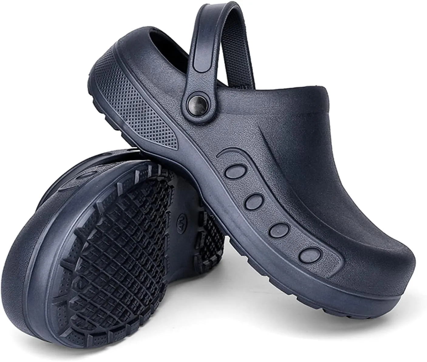 Meidiastra Men Chef Clogs Slip Resistant Garden Clogs with Arch Support Safety Nursing Shoes Work Shoes Water Oil Resistant for Men Food Service
