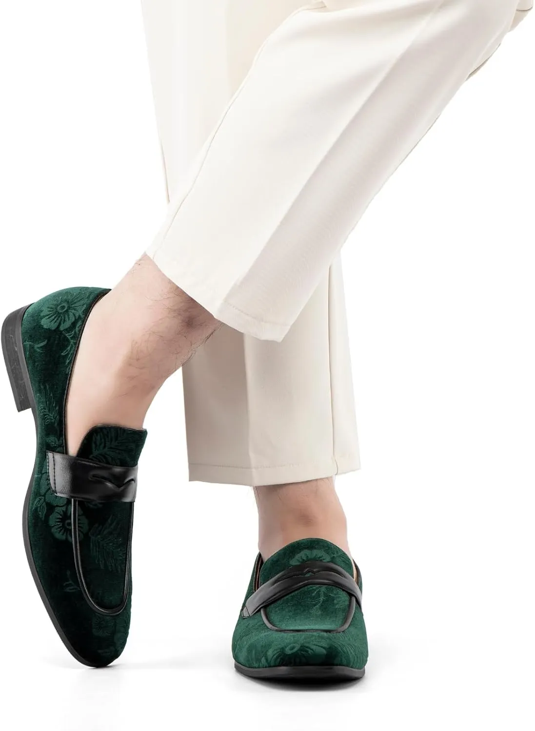 Meijiana Men Faux Leather Noble Loafer Shoes Slip-on Loafer Smoking Slipper Tassel Loafer
