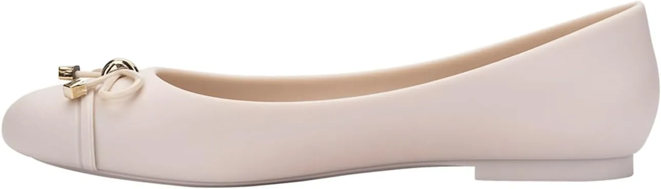 Melissa Doll V Jelly Flats for Women - Soft & Flexible Ballet Flats for Women, Bow Applique, Slip-on Closed-Toe Jelly Shoes