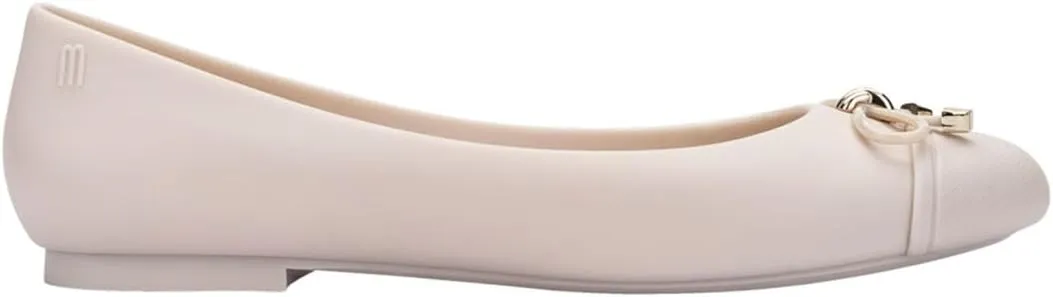 Melissa Doll V Jelly Flats for Women - Soft & Flexible Ballet Flats for Women, Bow Applique, Slip-on Closed-Toe Jelly Shoes