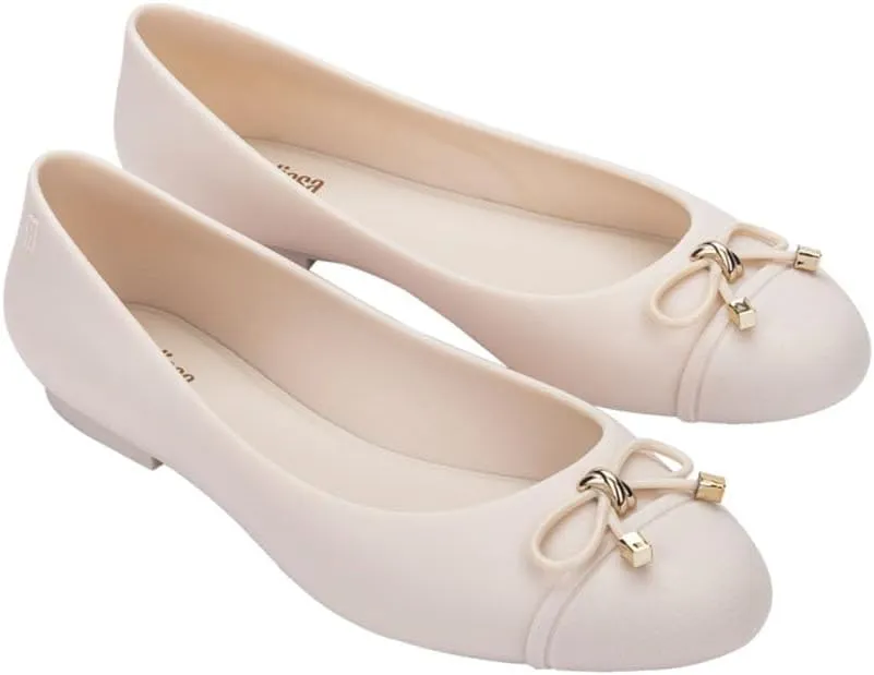 Melissa Doll V Jelly Flats for Women - Soft & Flexible Ballet Flats for Women, Bow Applique, Slip-on Closed-Toe Jelly Shoes
