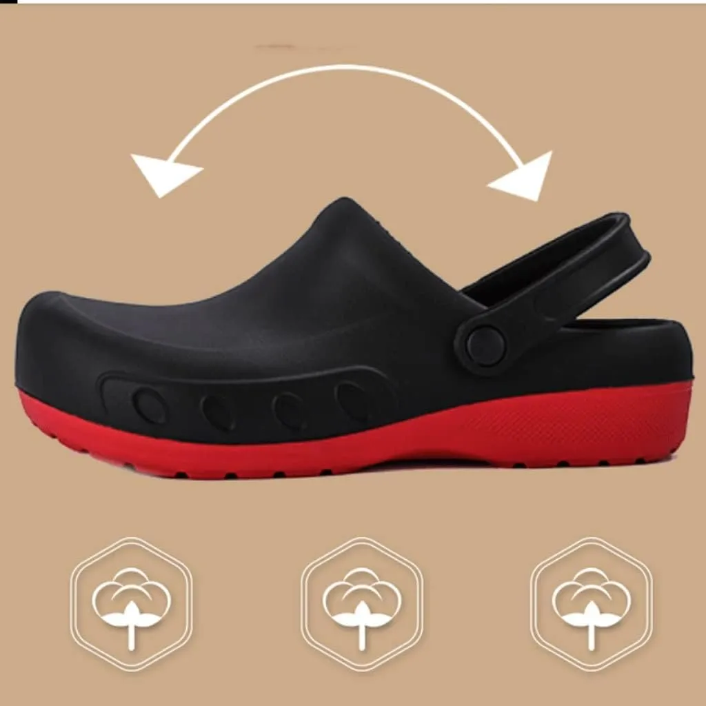 Men Chef Clogs Men Kitchen Shoes Injection Shoes Anti-Slip Outsole Garden Clogs Sandal Big