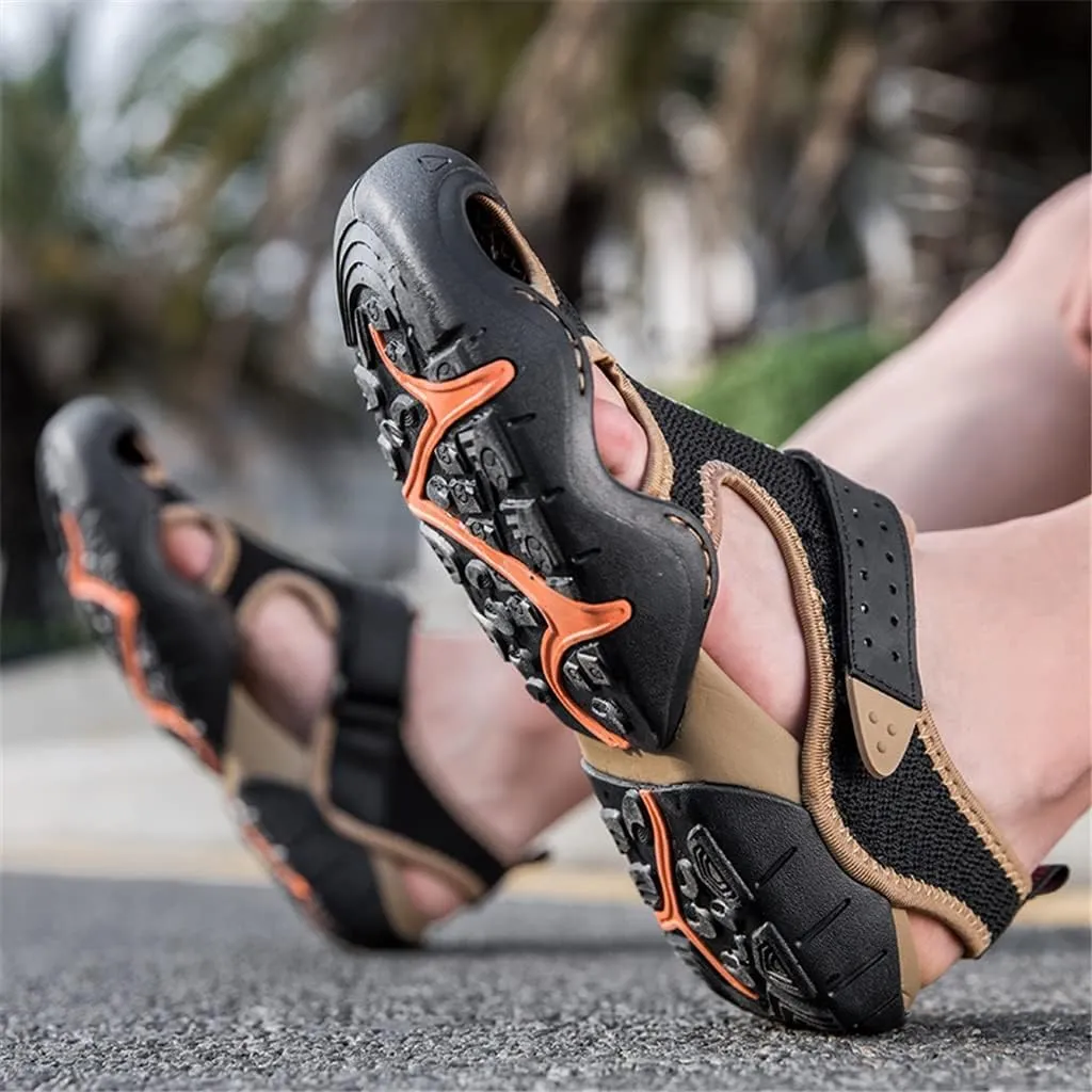 Men Mesh Hiking Shoes Wearproof Rubber Upstream Quick-Dry Breathable Trekking Water Sports Sneakers Soft Good Grip(Beige,40 Code)