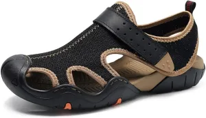 Men Mesh Hiking Shoes Wearproof Rubber Upstream Quick-Dry Breathable Trekking Water Sports Sneakers Soft Good Grip(Beige,40 Code)