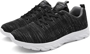 Mens Breathable Lace Up Running Shoes Recovery Air Athletic Running Tennis Shoe Lightweight Work Shoes for Men