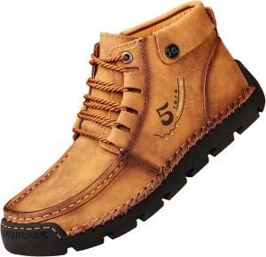 Men's British Large Casual Leather Handcrafted Foreign Trade Lace Up Sports Shoes Mens Slip on Sneaker Men's Shoes Men Shoes