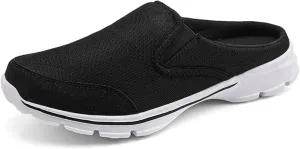 Men's Canvas Backless Flat Loafers Slip-On Comfortable Non-Slip Mules Shoes Breathable Lightweight Fashion Causal Walking Shoes
