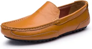 Men's Casual Leather Loafers Slip On Flat Shoes Driving Moccasins Penny Shoes