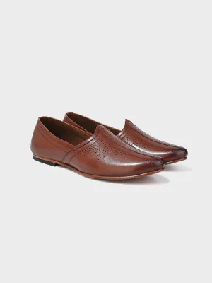 Men's Cherry Leather Handmade Ethnic Juti