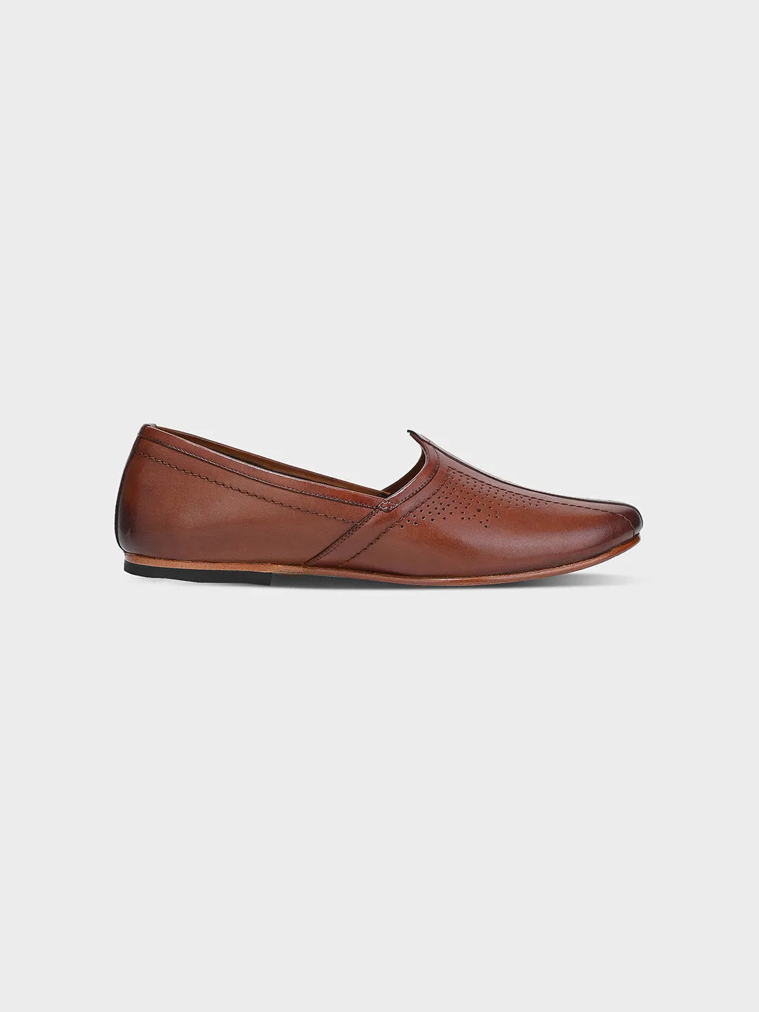 Men's Cherry Leather Handmade Ethnic Juti