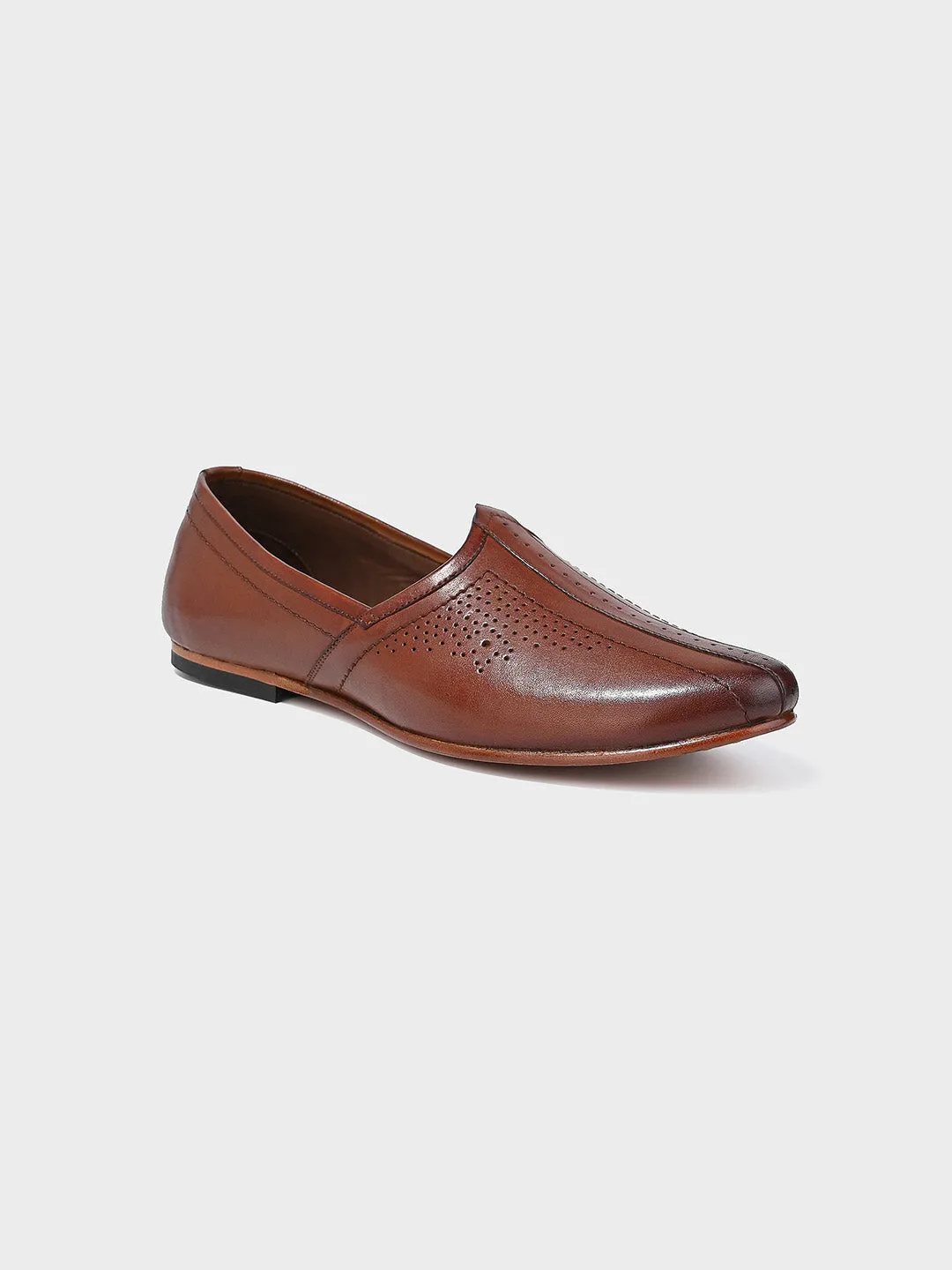 Men's Cherry Leather Handmade Ethnic Juti