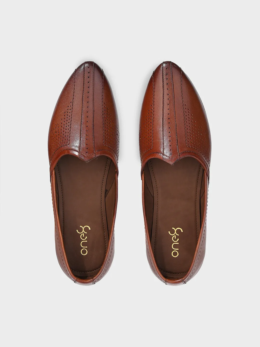 Men's Cherry Leather Handmade Ethnic Juti