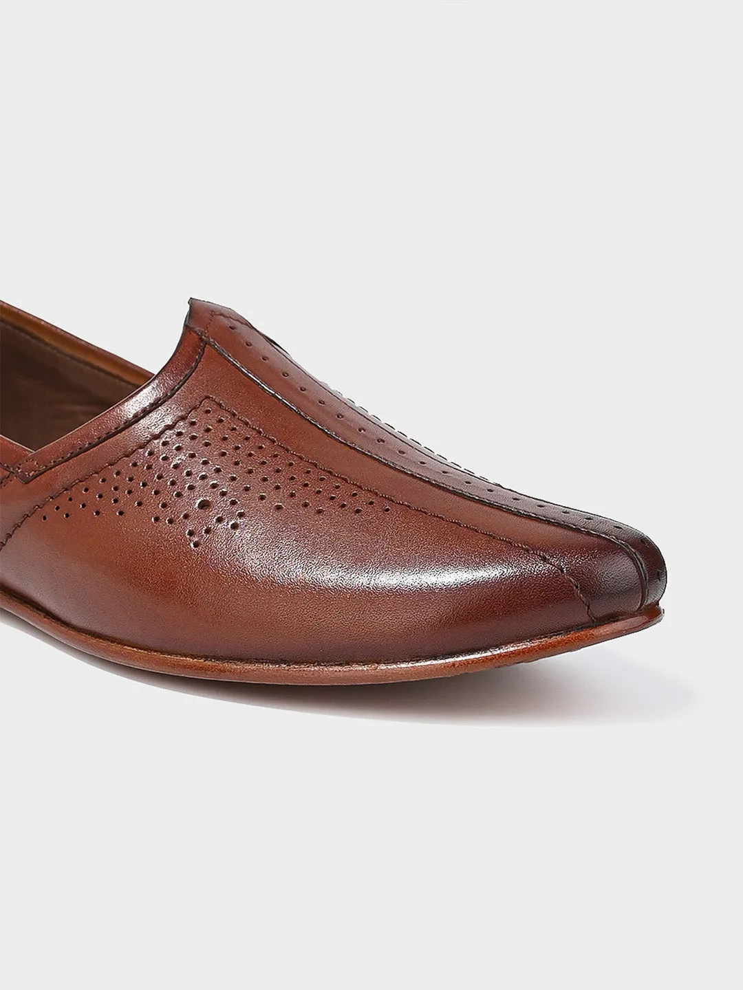 Men's Cherry Leather Handmade Ethnic Juti