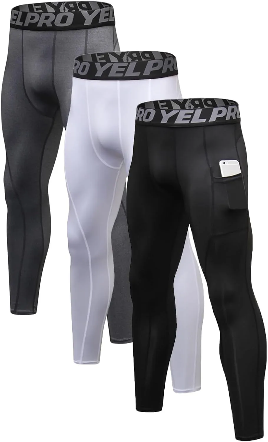 Men’s Compression Pants Athletic Running Leggings Workout Tights Quick Dry Base Layer for Basketball Sports