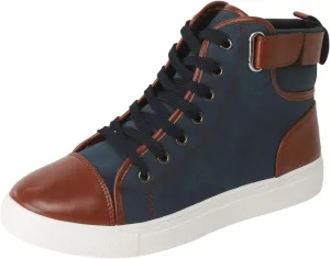 Men's High Top Board Shoes Leather Non Slip Walking Shoes Casual Lace Up Arch Support Shoes Mens Sneaker Boots Size 12