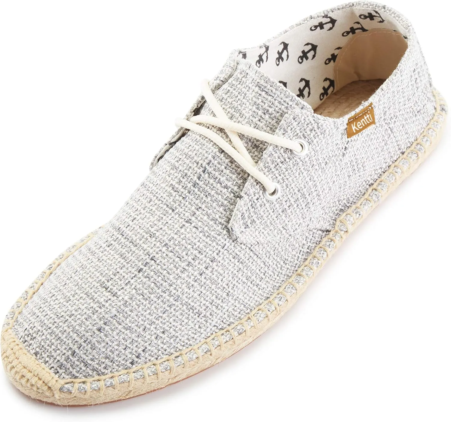 Men's Lace up Casual Canvas Slip on Flat Espadrille Shoes