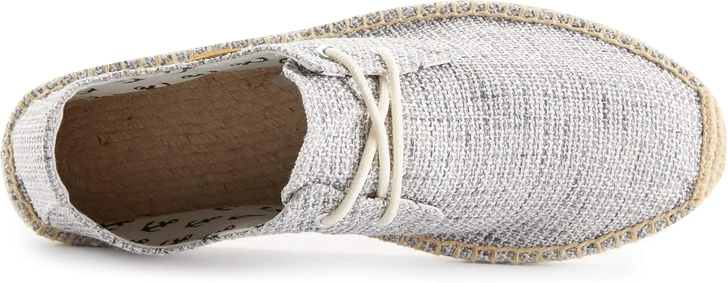 Men's Lace up Casual Canvas Slip on Flat Espadrille Shoes