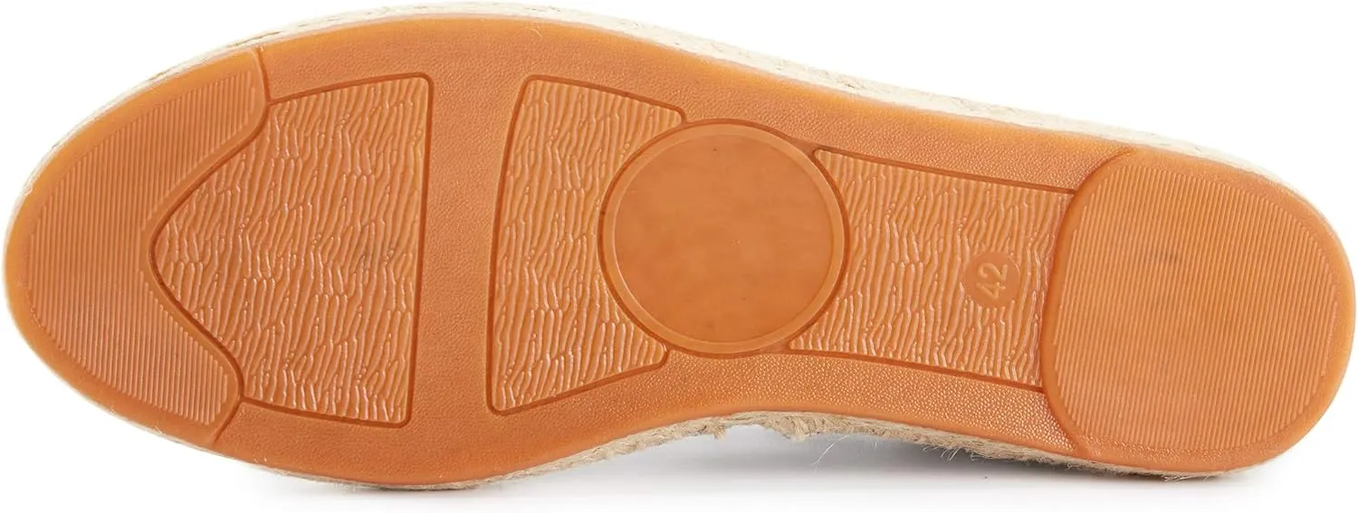 Men's Lace up Casual Canvas Slip on Flat Espadrille Shoes