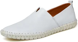 Men's Lightweight Casual Genuine Leather Slip On Penny Loafer Flats Soft Driving Walking Shoes