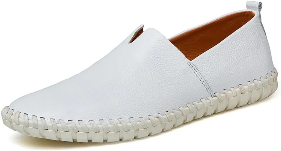 Men's Lightweight Casual Genuine Leather Slip On Penny Loafer Flats Soft Driving Walking Shoes