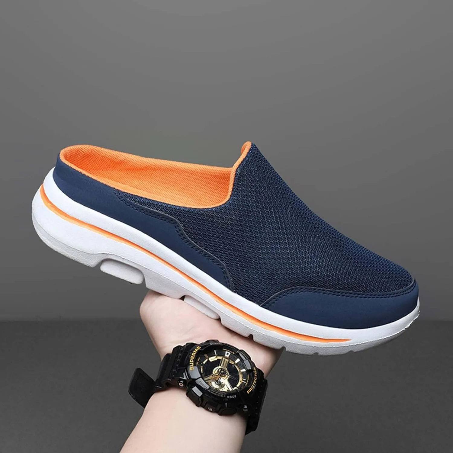 Mens Loafers & Slip-Ons Comfortable Breathable Flat Soled Slip On Mesh Heelless Casual Shoes for Men and Women