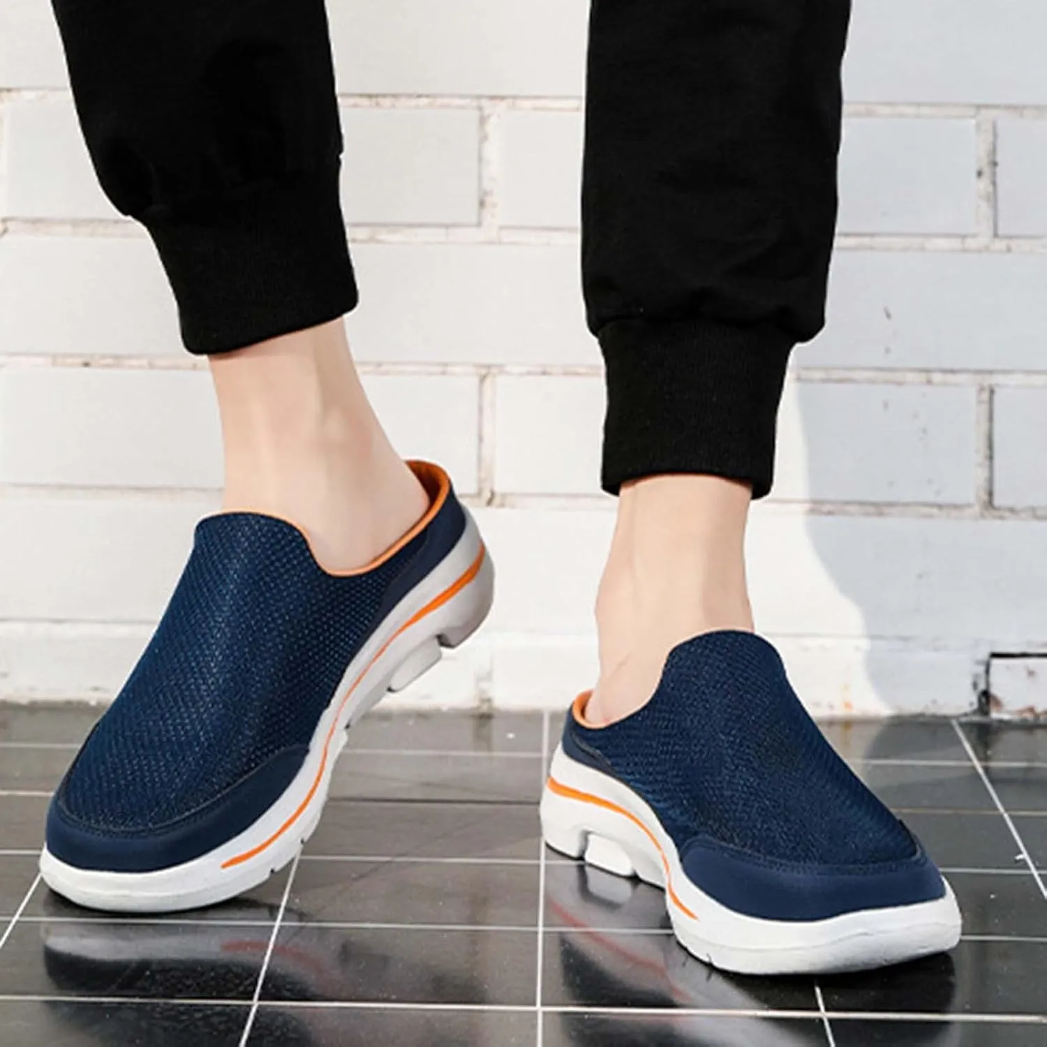 Mens Loafers & Slip-Ons Comfortable Breathable Flat Soled Slip On Mesh Heelless Casual Shoes for Men and Women