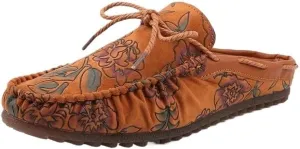 Mens Loafers Shoe Floral Vegan Leather Moccasins Loafers Shoes Lightweight Comfortable Flexible Fashion Outdoor Slip-on