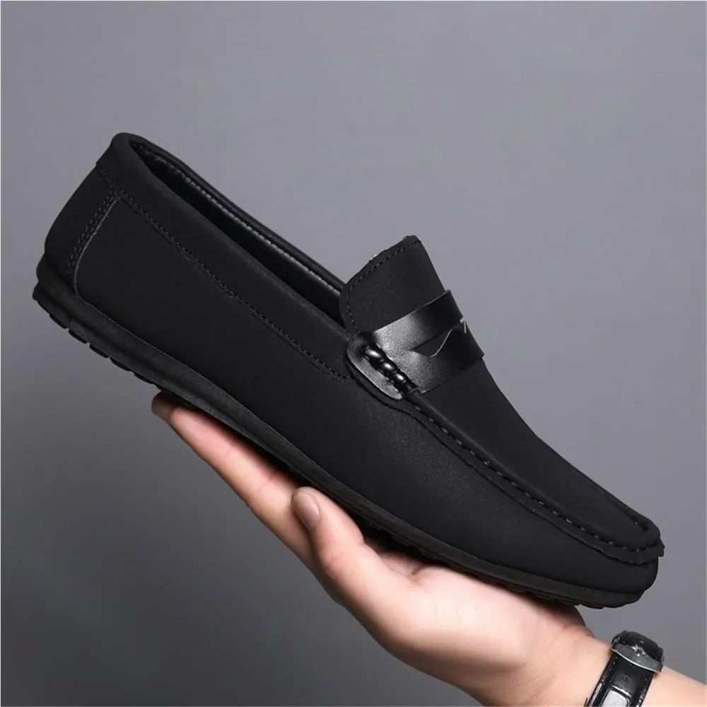 Mens Loafers Shoe Round Toe Vegan Leather Loafer Shoe Flexible Lightweight Anti-Slip Walking Slip On