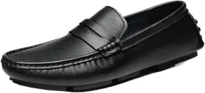 Men's Loafers Shoes Vegan Leather Stitching Details Round Toe Lightweight Flexible Comfortable Casual Classic Slip-ons