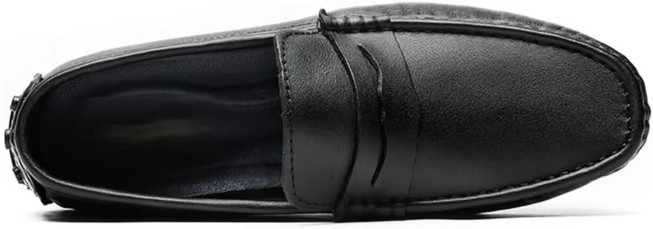 Men's Loafers Shoes Vegan Leather Stitching Details Round Toe Lightweight Flexible Comfortable Casual Classic Slip-ons