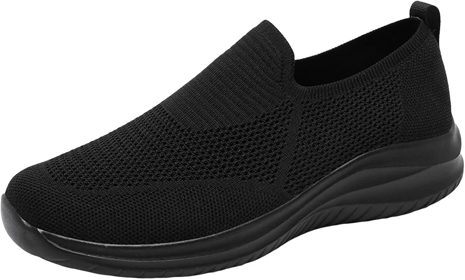 Men's Low Top Sock Shoes Convenient Slip On Mesh Sneakers Versatile Elastic Knit Walking Shoes Elderly Shoe