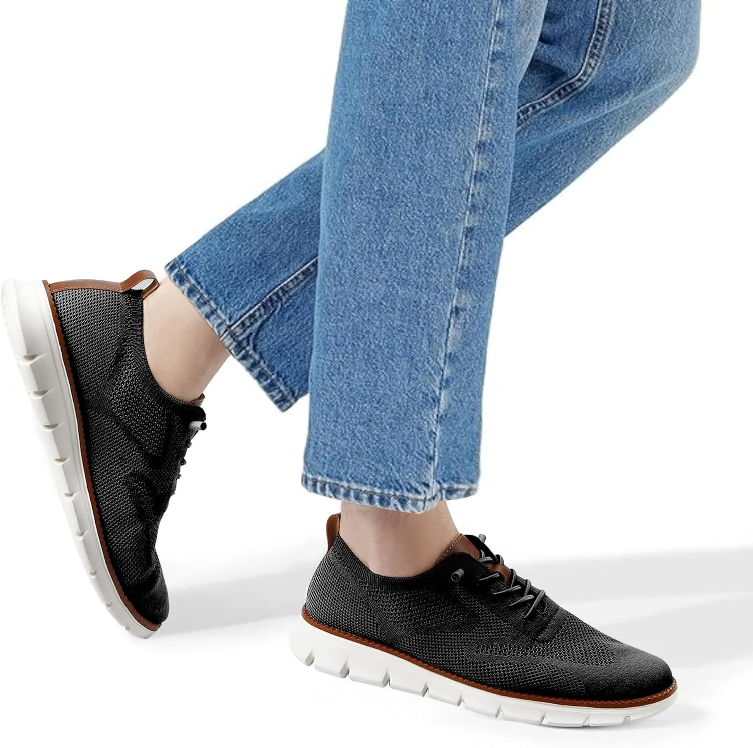 Men's Mesh Casual Sneakers Dress Oxfords Business Versatile Walking Tennis Shoes