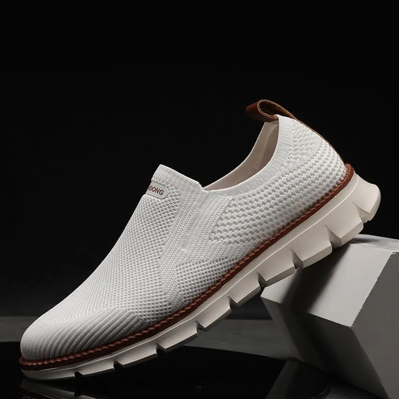 Men's Mesh Shoes,Plus Big Size,Slip-Ons with Knit Upper,Loafers, Lightweight,Breathable,Summer Casual Shoes, Khaki,White,Black,Blue