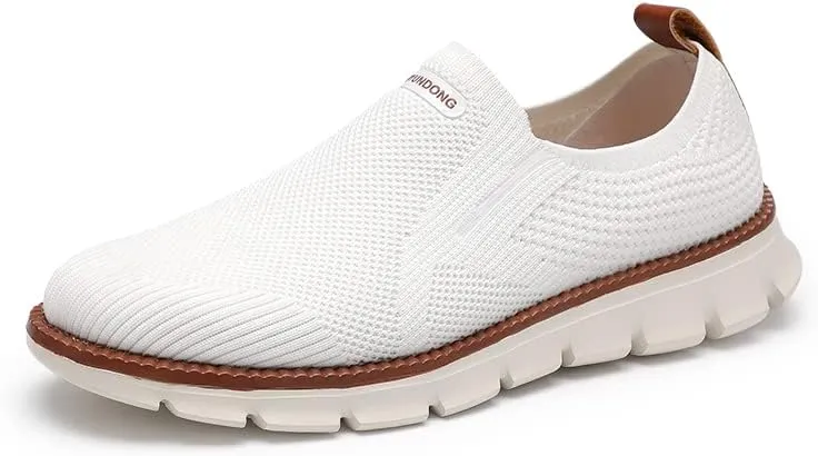 Men's Mesh Shoes,Plus Big Size,Slip-Ons with Knit Upper,Loafers, Lightweight,Breathable,Summer Casual Shoes, Khaki,White,Black,Blue