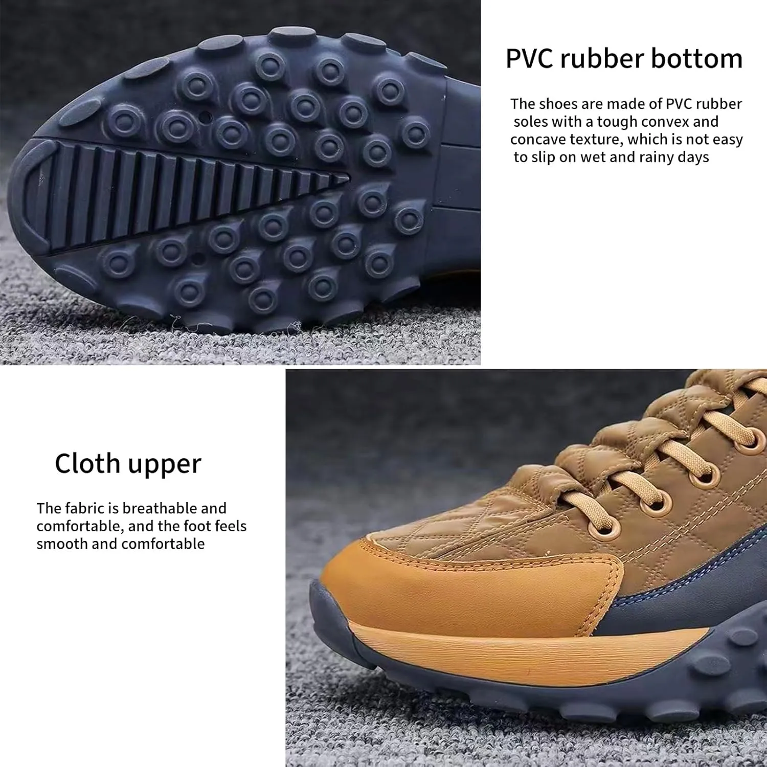 Men's Orthopedic Comfort Sneaker, 2025 Casual Waterproof Walking Tennis Slip on Wide Shoes Lightweight Non Slip Breathable Platform Shoe