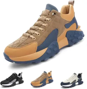 Men's Orthopedic Comfort Sneaker, 2025 Casual Waterproof Walking Tennis Slip on Wide Shoes Lightweight Non Slip Breathable Platform Shoe