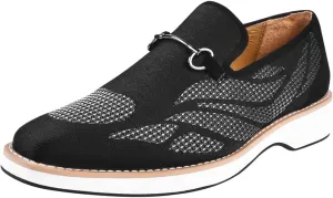 Mens Prom Shoes - Mens Tuxedo Canvas Textile and Suede Leather Noble Loafers and Slip On Wedding Party Shoes