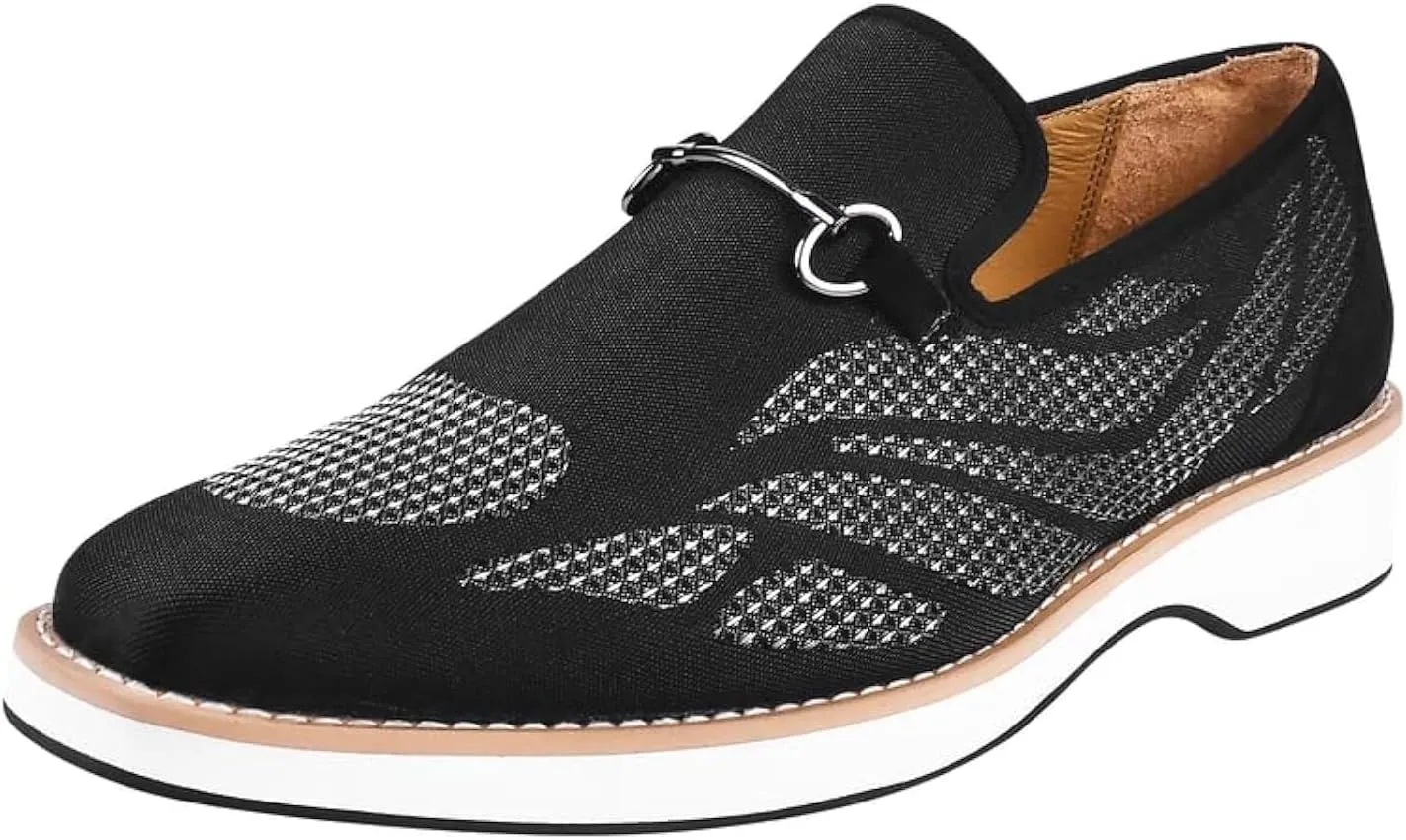 Mens Prom Shoes - Mens Tuxedo Canvas Textile and Suede Leather Noble Loafers and Slip On Wedding Party Shoes