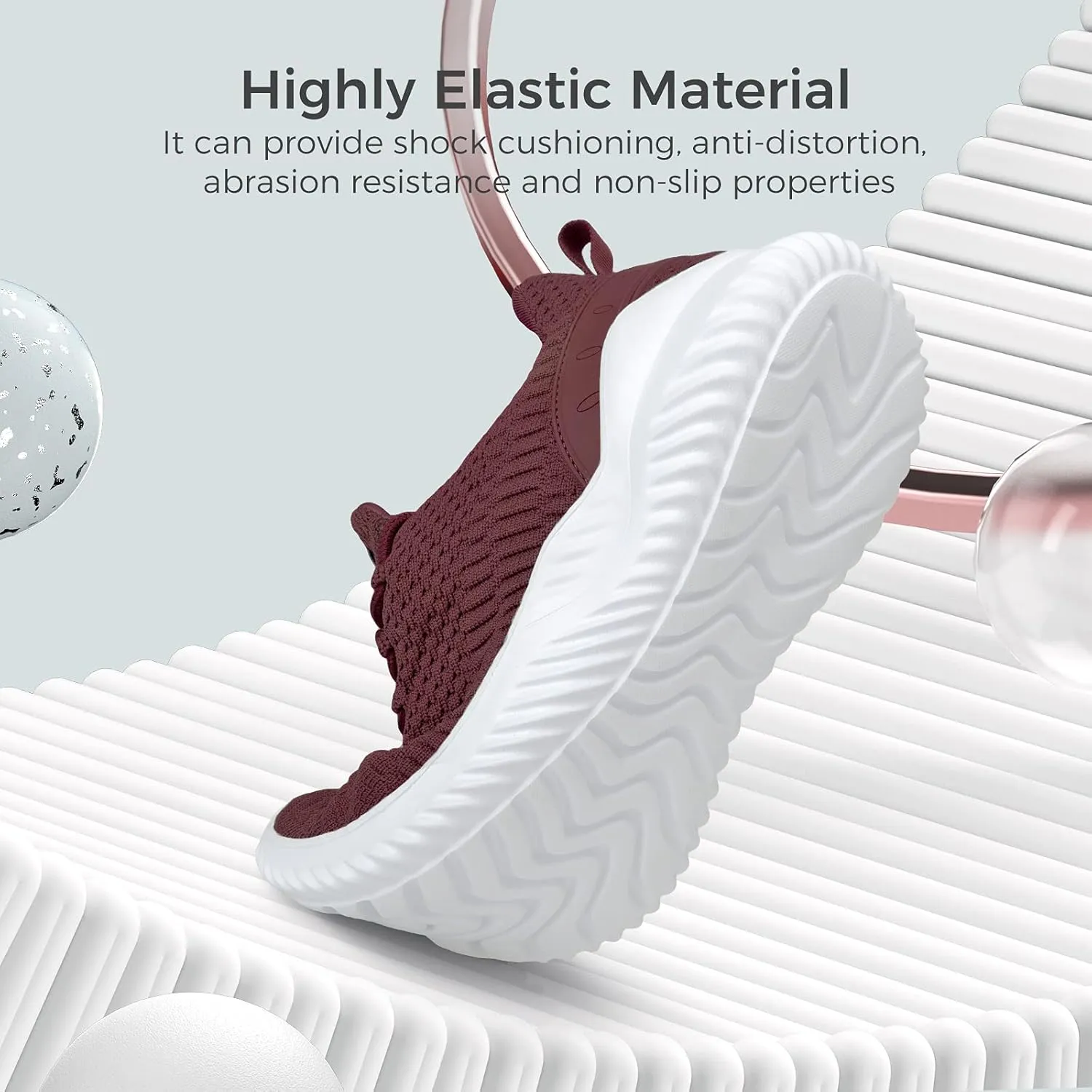 Mens Slip On Sneakers Non Slip Work Shoes Lightweight Mesh for Casual Tennis Running Walking Shoes