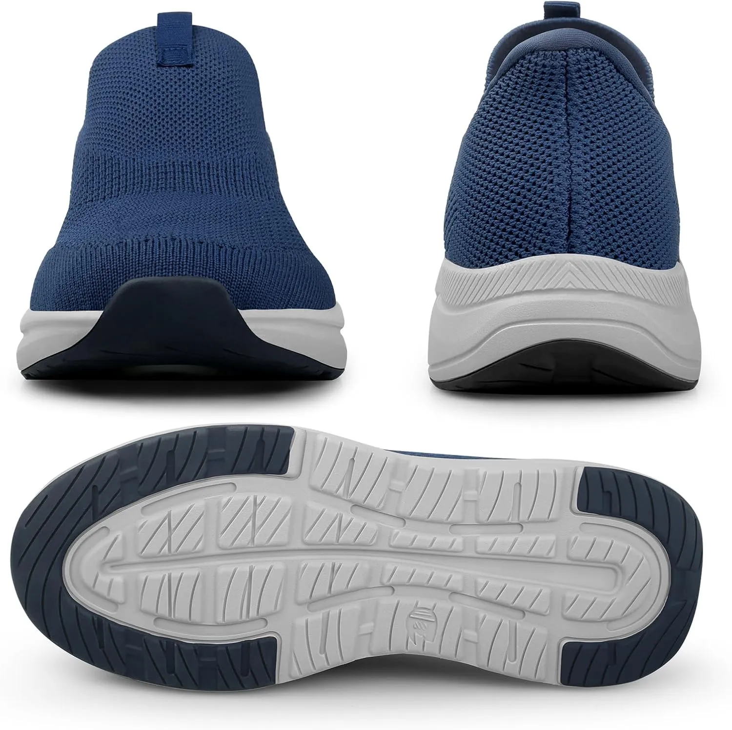 Mens Slip On Walking Shoes Running Tennis Shoes for Athletic Workout Gym Casual Non Slip Training Sneakers Breathable Knit Upper Indoor Outdoor