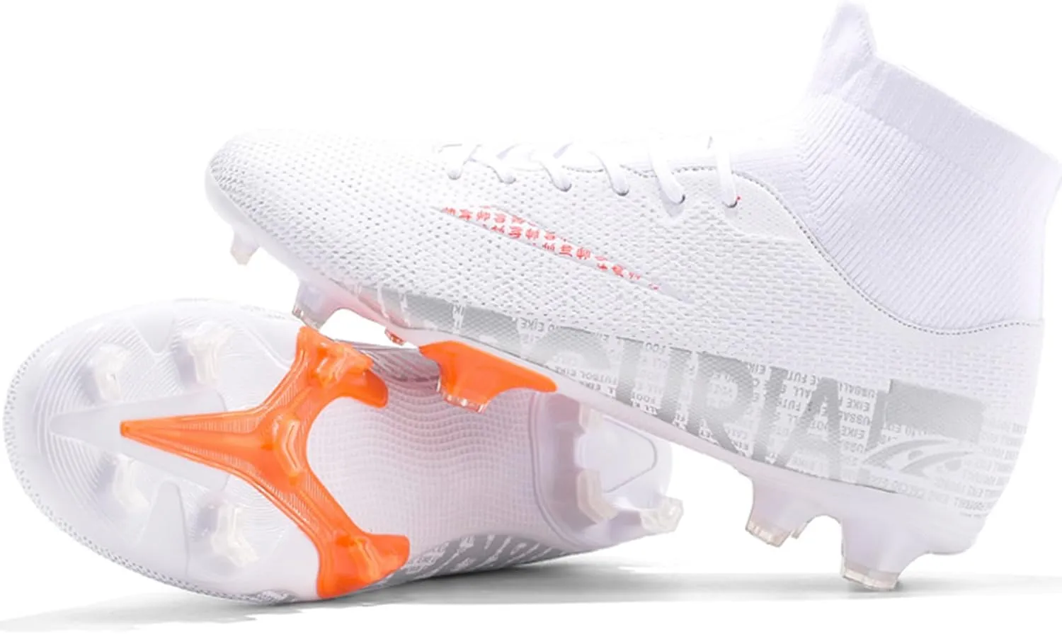 Men's Soccer Shoes Football Cleats High-Tops Lace-Up Non-Slip Spikes Outdoor AG/FG Baseball Lacrosse Rugby Combat Boots