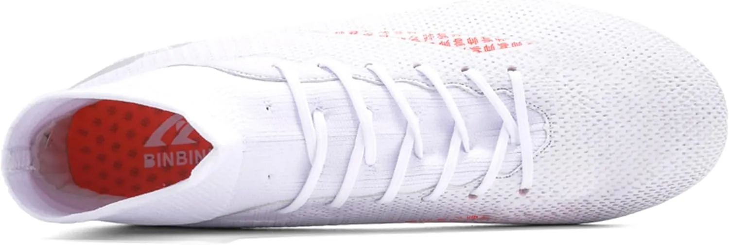 Men's Soccer Shoes Football Cleats High-Tops Lace-Up Non-Slip Spikes Outdoor AG/FG Baseball Lacrosse Rugby Combat Boots