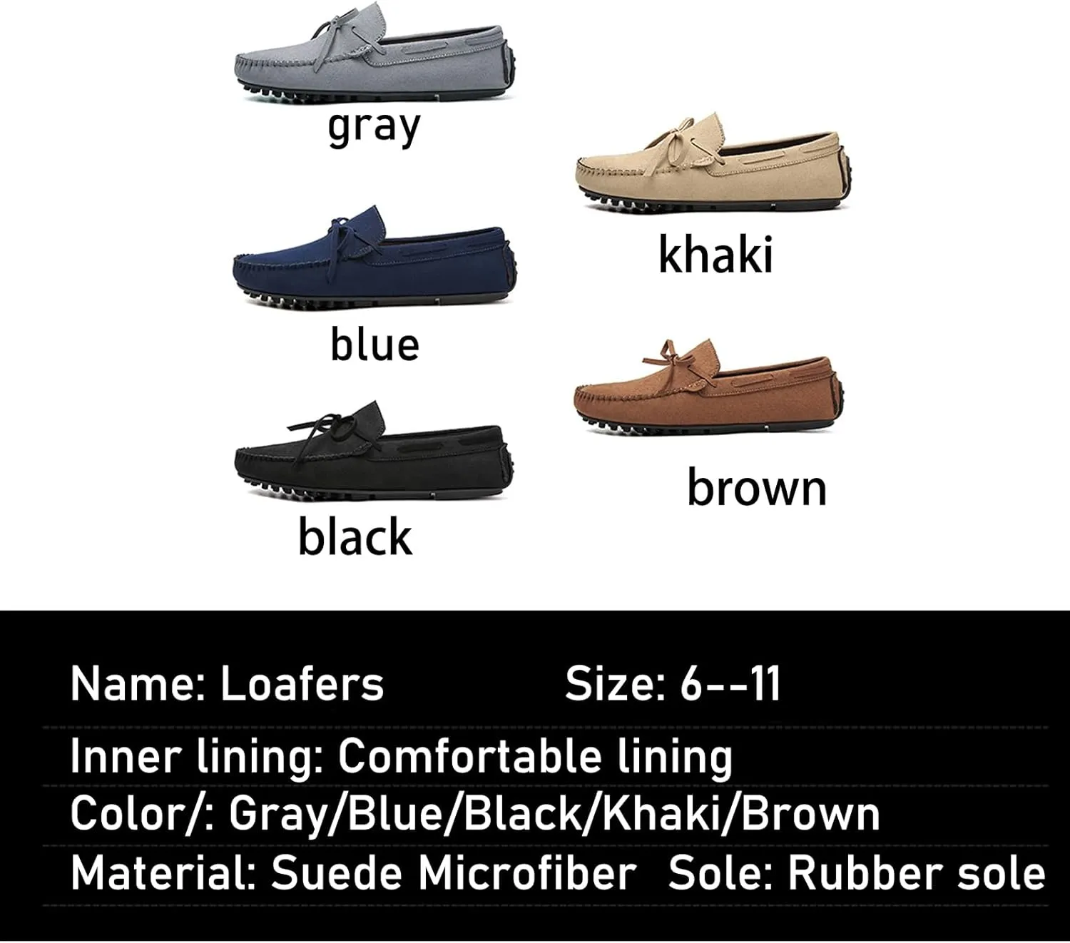 Men's Suede Leather Bow Tie Flat Loafers Classic Round Toe Non-Slip Soft Sole Driving Slip-On Business Moccasins Boat Shoes