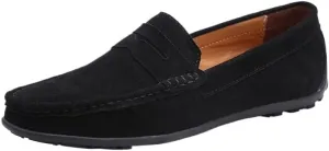 Men's Suede Loafers – Classic Loafer with Round Toe, Stitching Details, Flexible, Comfortable, and Slip-On Design for Prom and Casual Wear