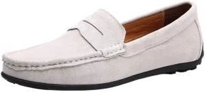 Men's Suede Loafers – Classic Loafer with Round Toe, Stitching Details, Flexible, Comfortable, and Slip-On Design for Prom and Casual Wear