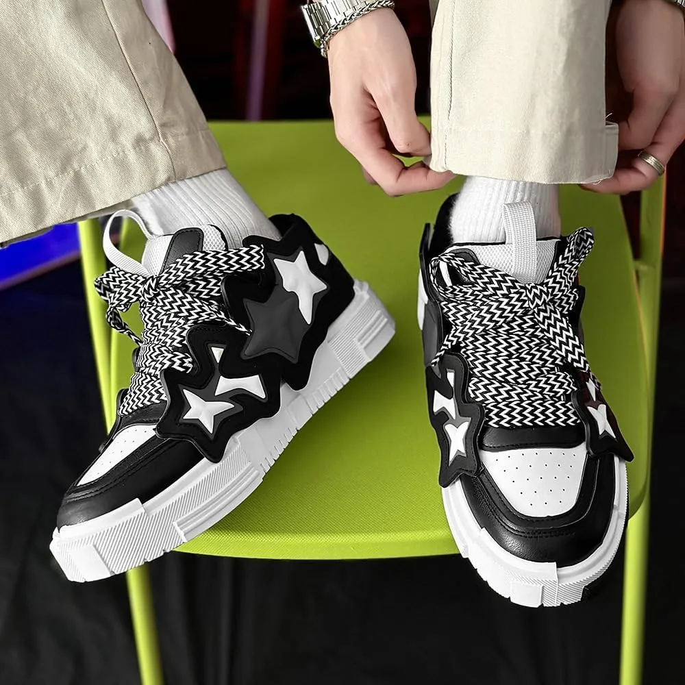 Men's Trendy Street Style Colour Block Skateboard Shoes, Comfy Non Slip Durable Platform Sneakers for Men's Outdoor Activities